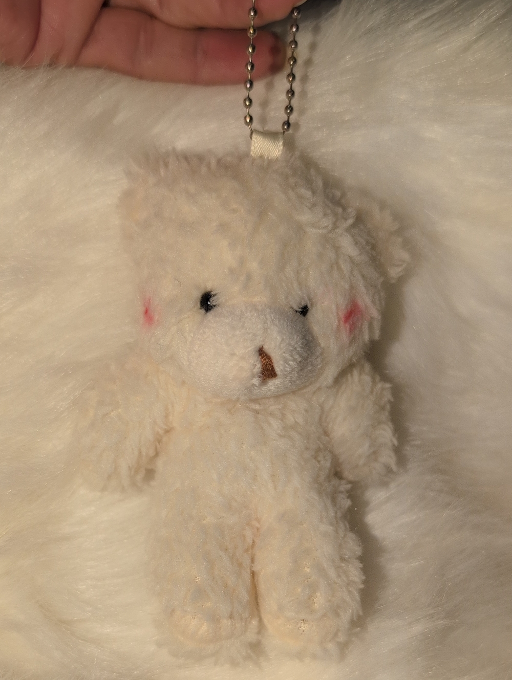 Plush Cream Bear Bag Charm Or Back Pack Charm